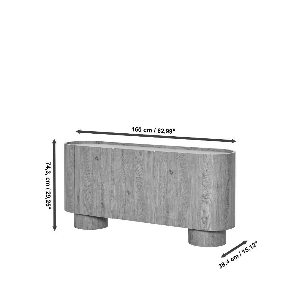 Sideboard Crocetta in ovaler Form - Eichefarben