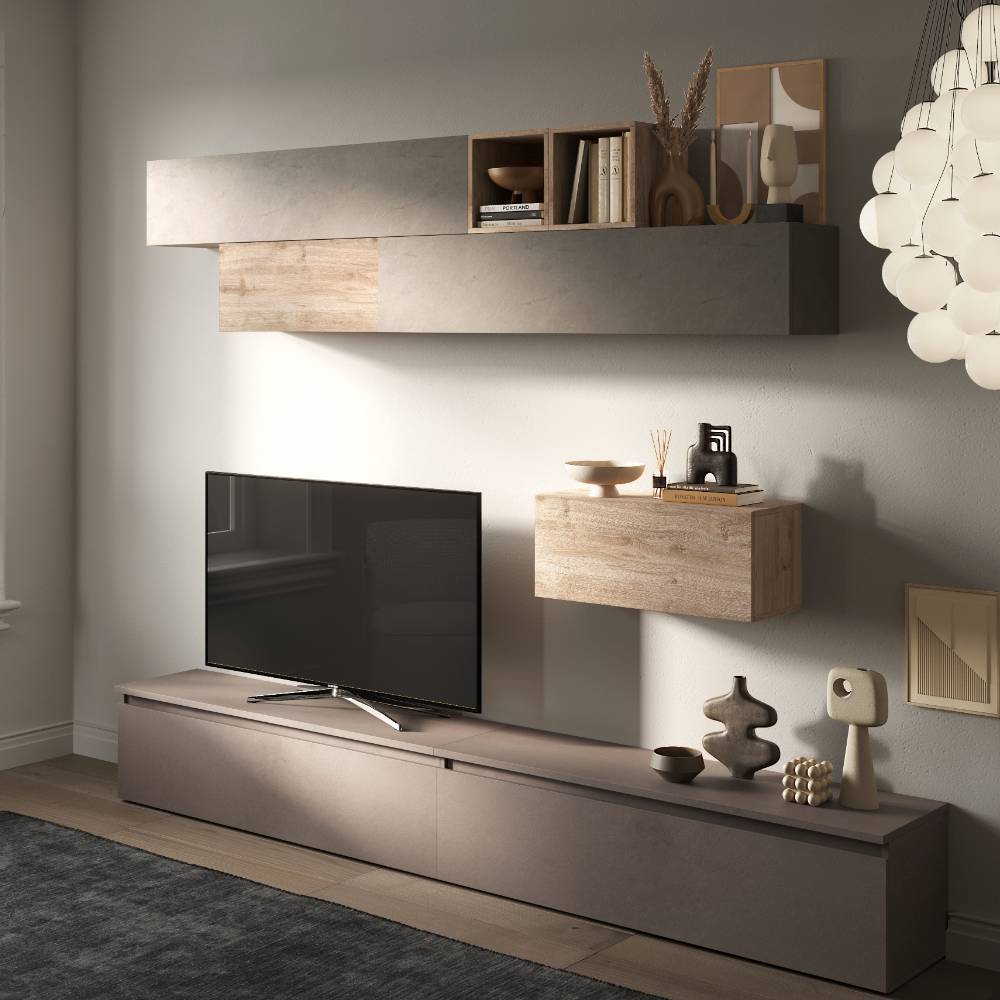 Wohnwand Yaderra in modernem Design 276 cm breit (achtteilig)