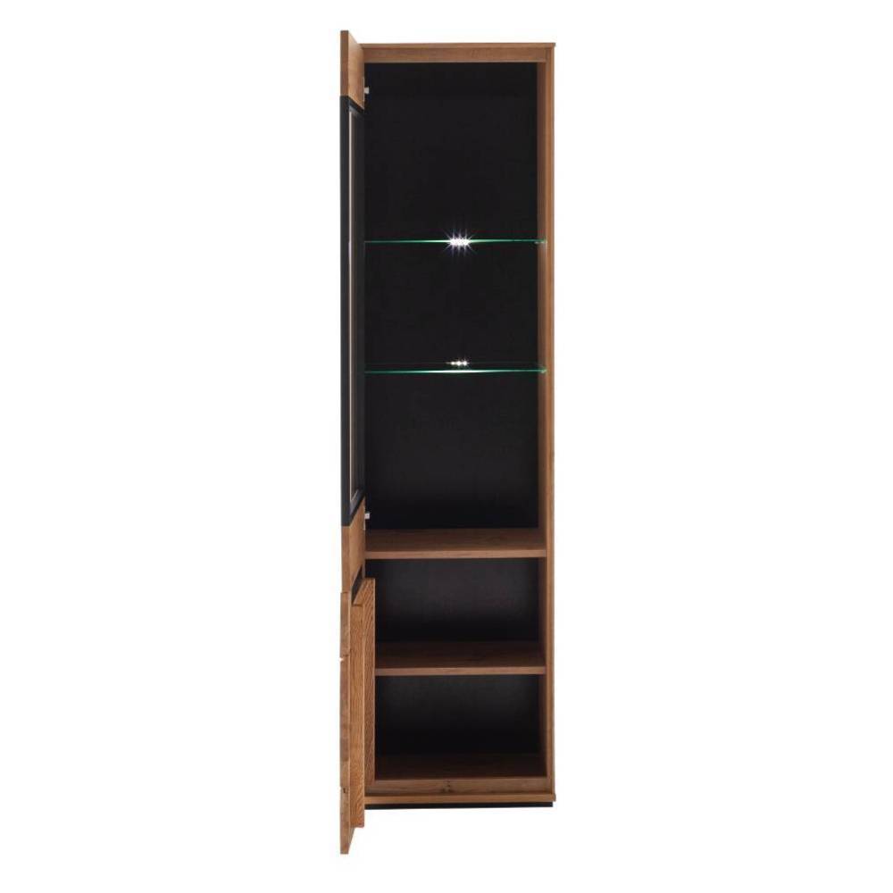 Stauraumvitrine Sisam in Wildeichefarben 196 cm hoch