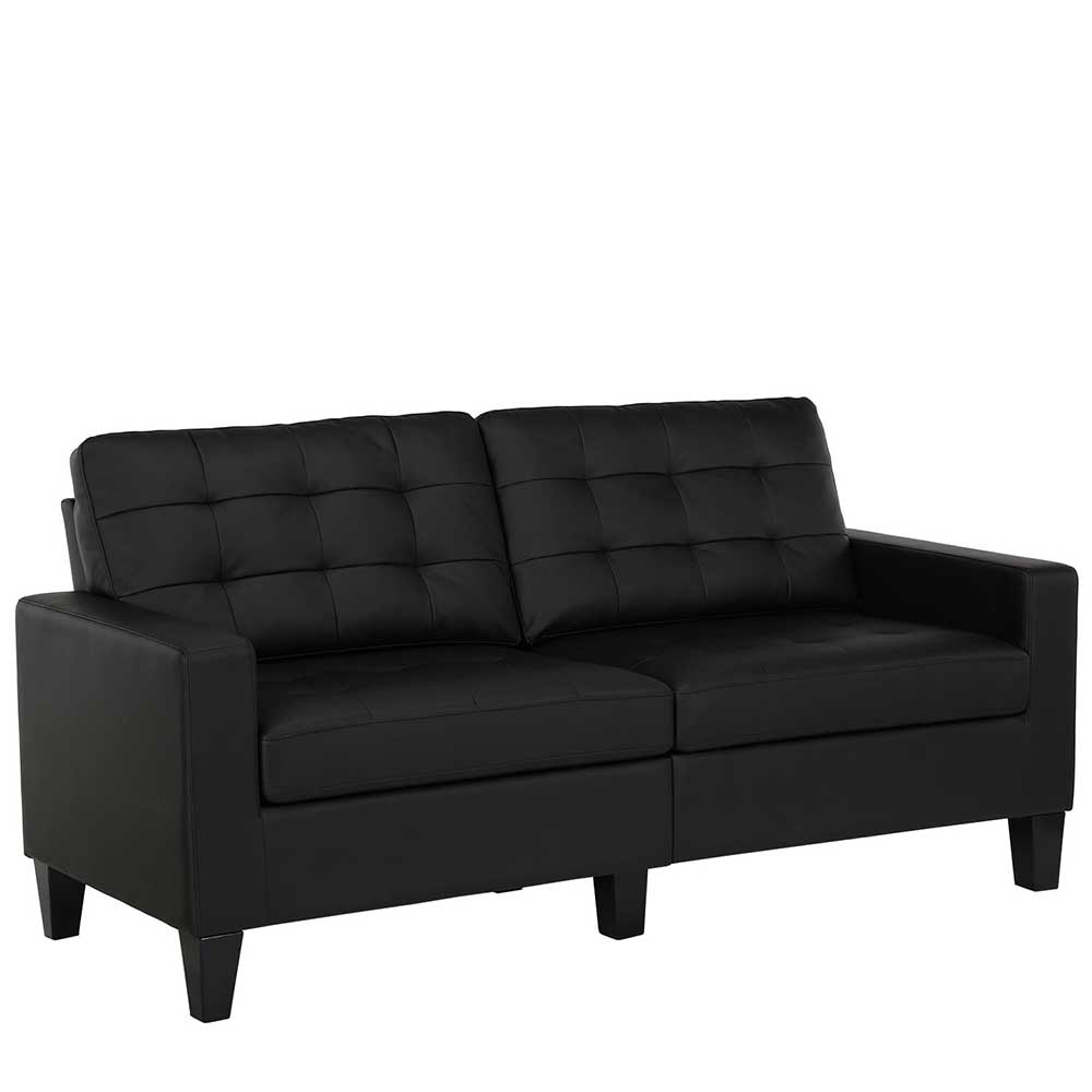 Schwarze Wohnzimmer Couch Novalgic aus Kunstleder 182 cm breit