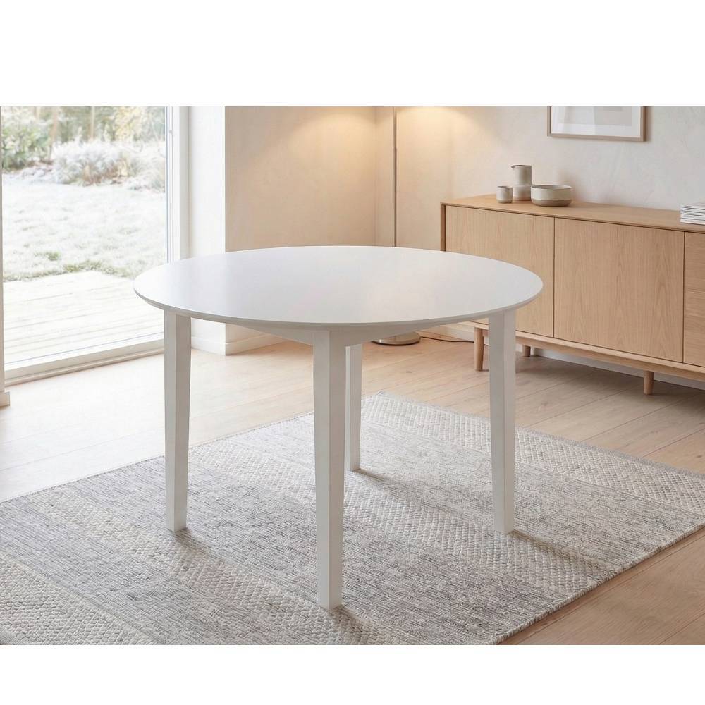 Esstisch Olivienne in Weiß lackiert 90 cm Durchmesser