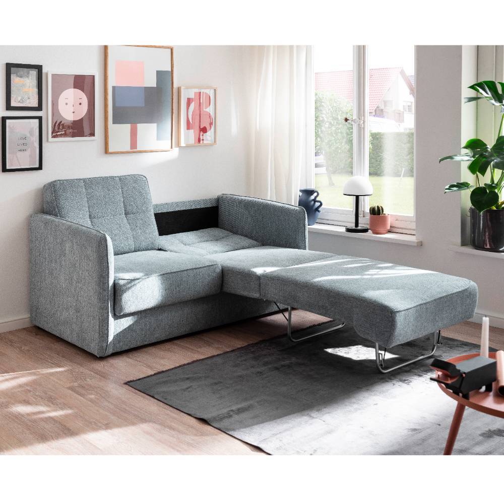 Schlafsofa Natal in Mintgrün mit Steppungen
