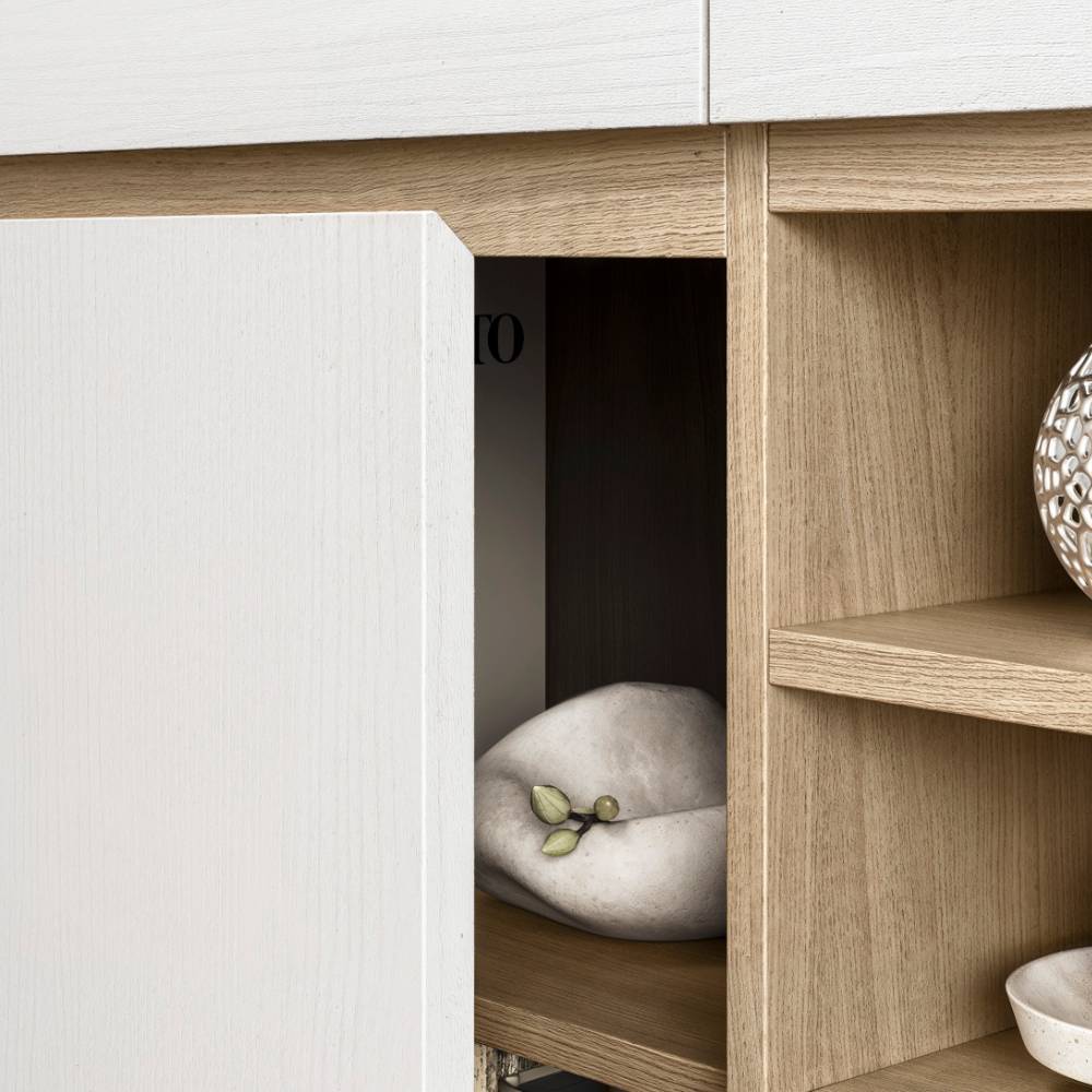 Komplettbüro Labrassa zweiteilig in Eichefarben & Weiß (zweiteilig)
