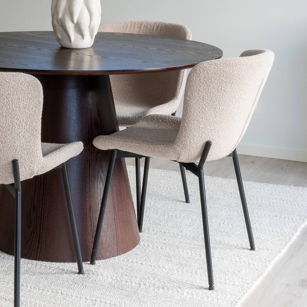 Essgruppe Rulissa in Beige und Dunkelbraun (fünfteilig)