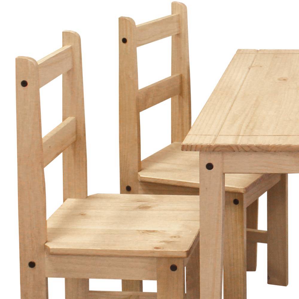 Essgruppe Eusebia aus Kiefer Massivholz mit vier Sitzplätzen (fünfteilig)