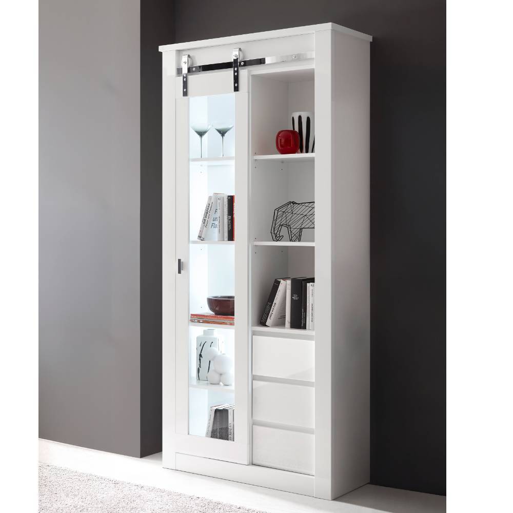 Stauraumvitrine Melvyno mit drei Schubladen in modernem Design