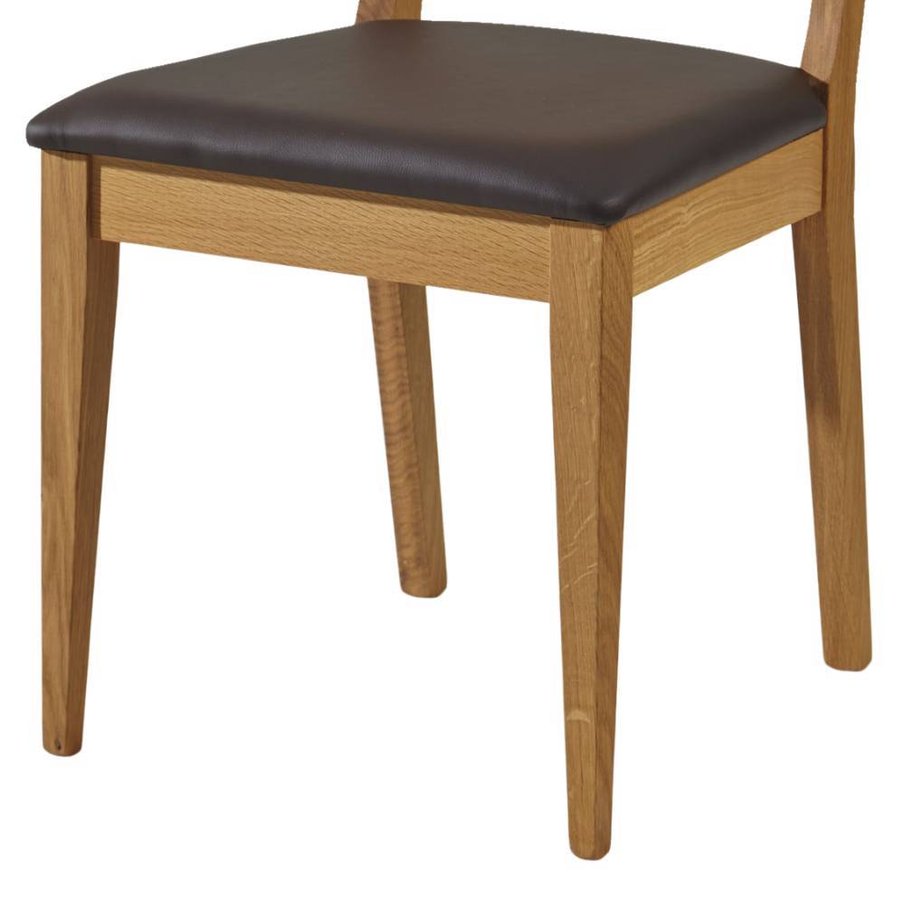 Esstischstuhl Eleva aus Wildeiche Massivholz und Kunstleder (2er Set)