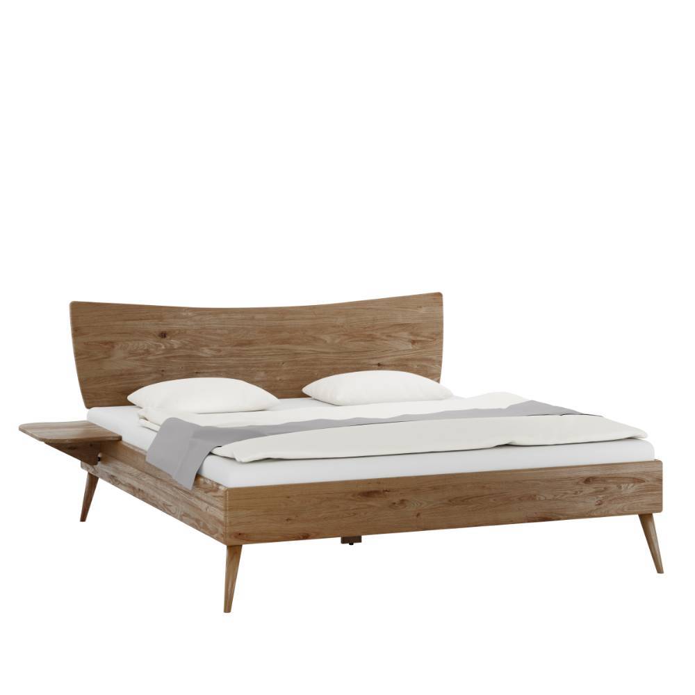 Massivholzbett Ovidiu aus Wildeiche Massivholz in modernem Design