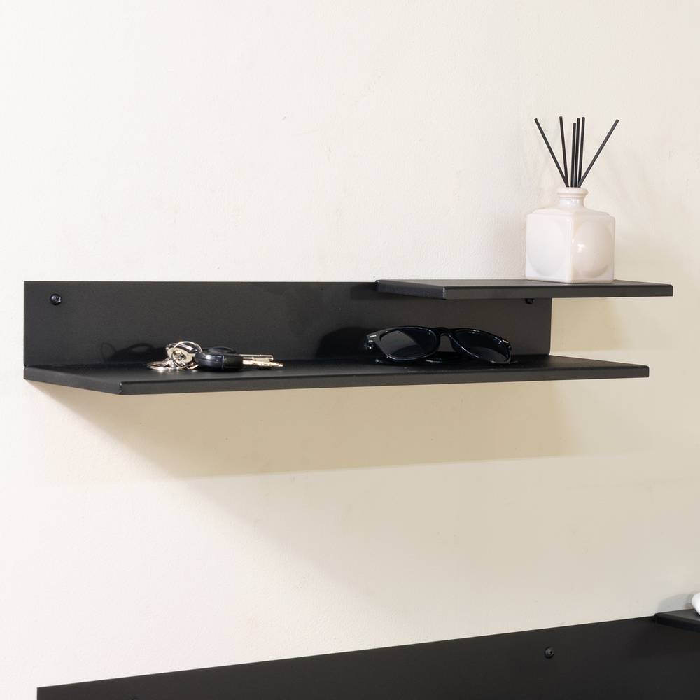 Wandboard Eterna in Schwarz pulverbeschichteter Stahl