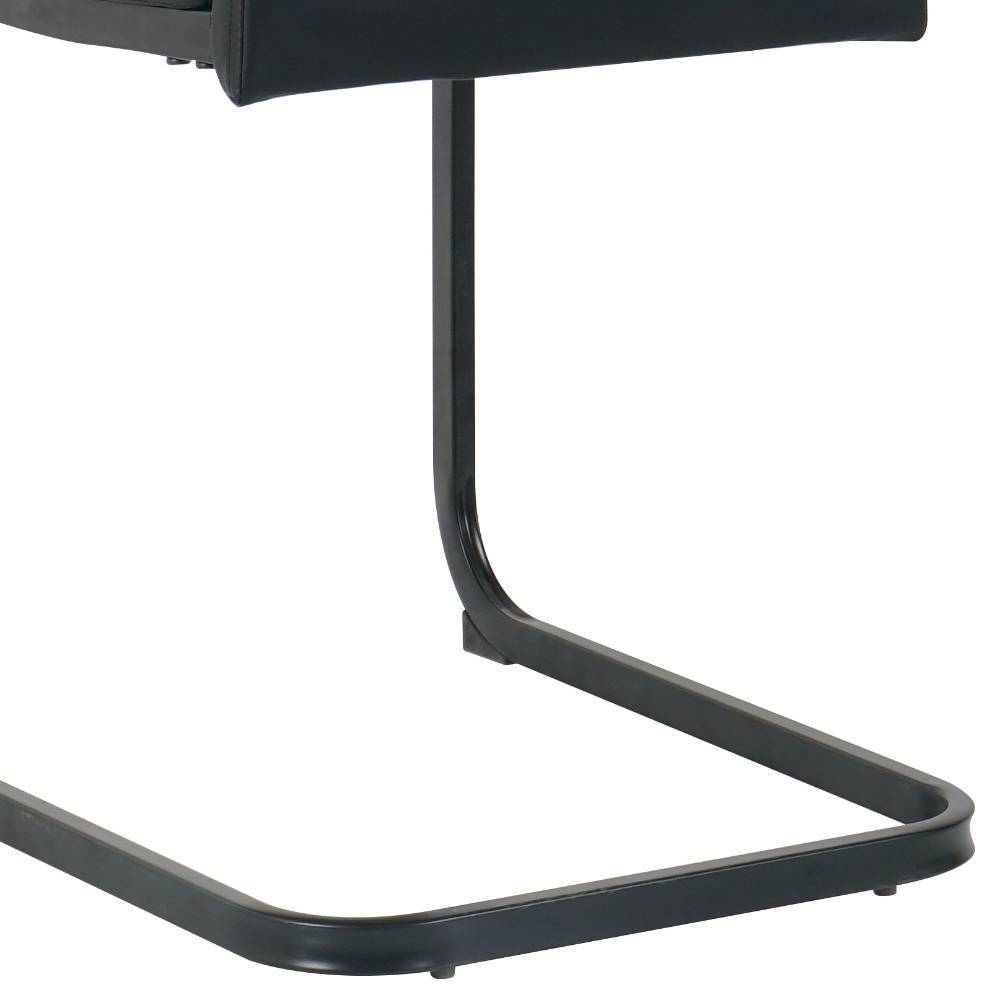 Freischwinger Stuhl Fagnetta in Schwarz aus Kunstleder (2er Set)