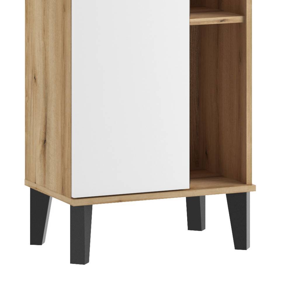 Badezimmer Hochschrank Zyret 190 cm hoch mit vier offenen Fächern