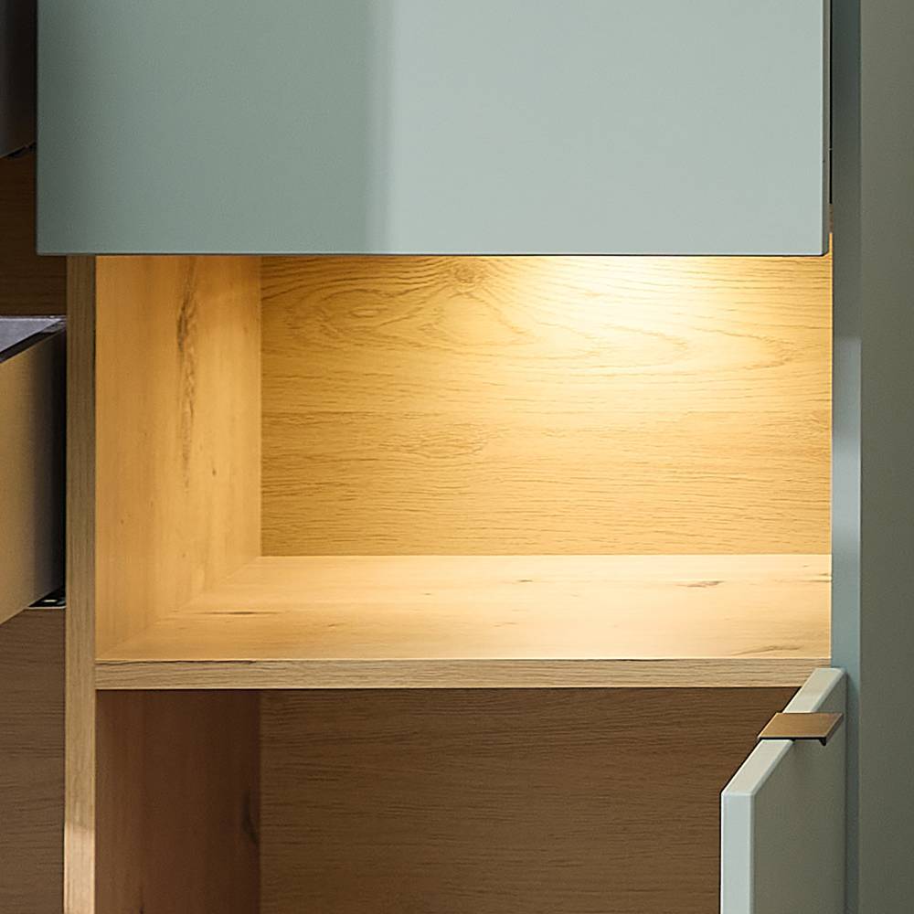 Wohnzimmerschrank Ilitalcon in Graugrün mit LED Beleuchtung