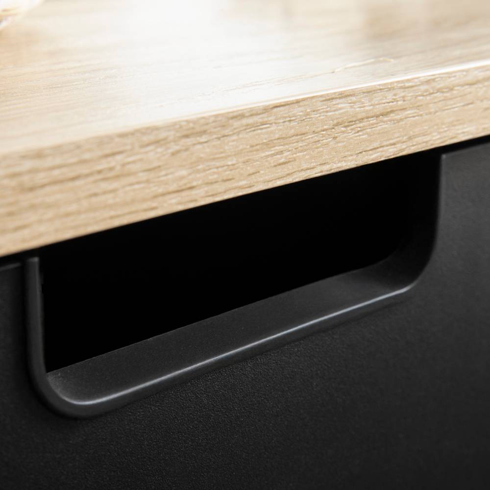 Badezimmerschrank Nuento in Schwarz und Weißeiche Nachbildung