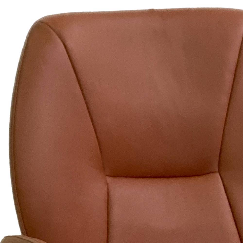 Armstuhl Enya in Cognac Braun mit hoher Rückenlehne