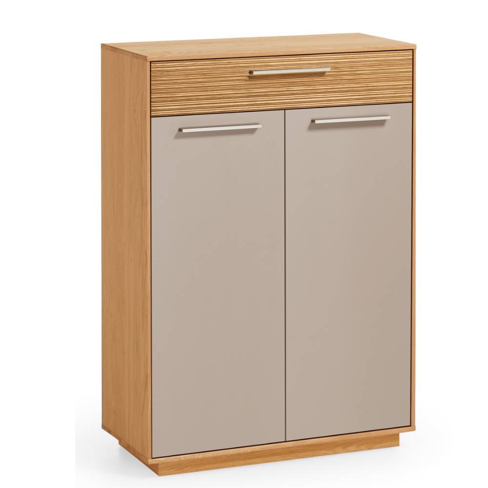 Dielenschrank modern Frasyn in Eiche Bianco und Taupe