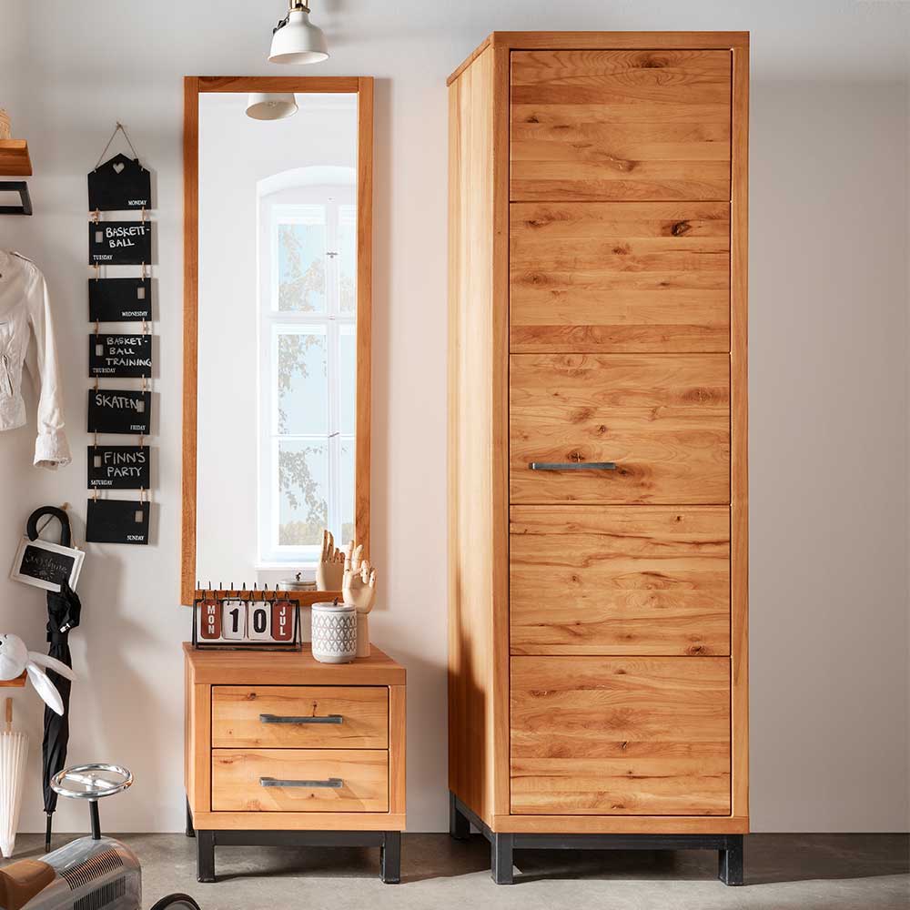 Dielenschrank Sherada aus Kernbuche Massivholz 200 cm hoch