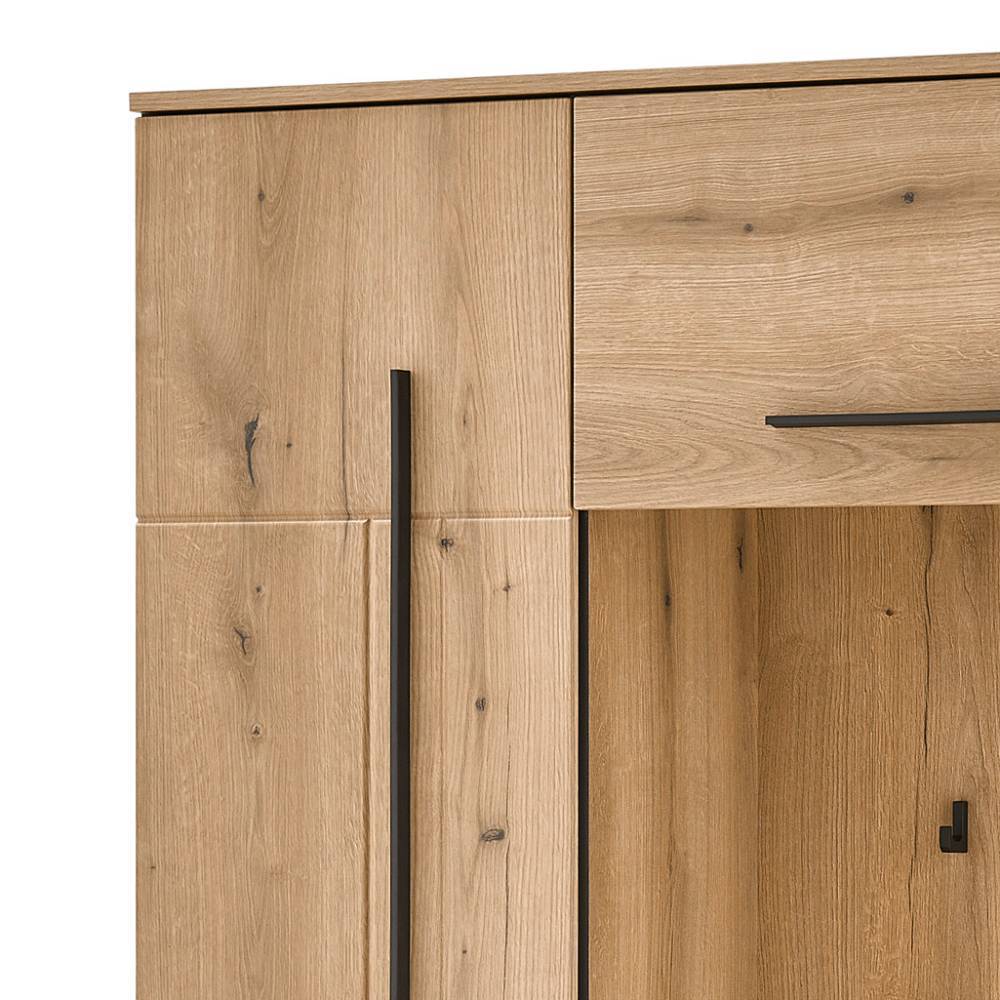 Kompakt Garderobe Nemphia in Eichefarben 111 cm breit