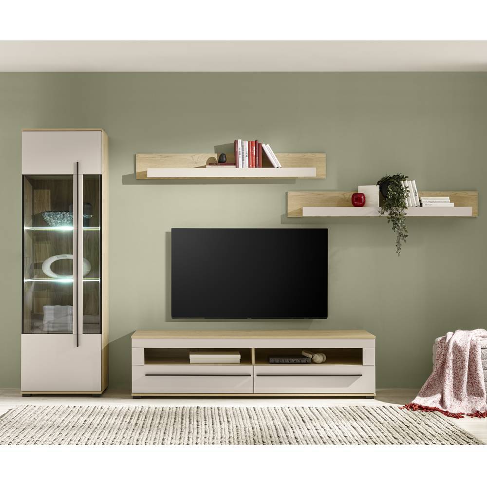 TV Wohnwand Helina 200 cm hoch in modernem Design (vierteilig)
