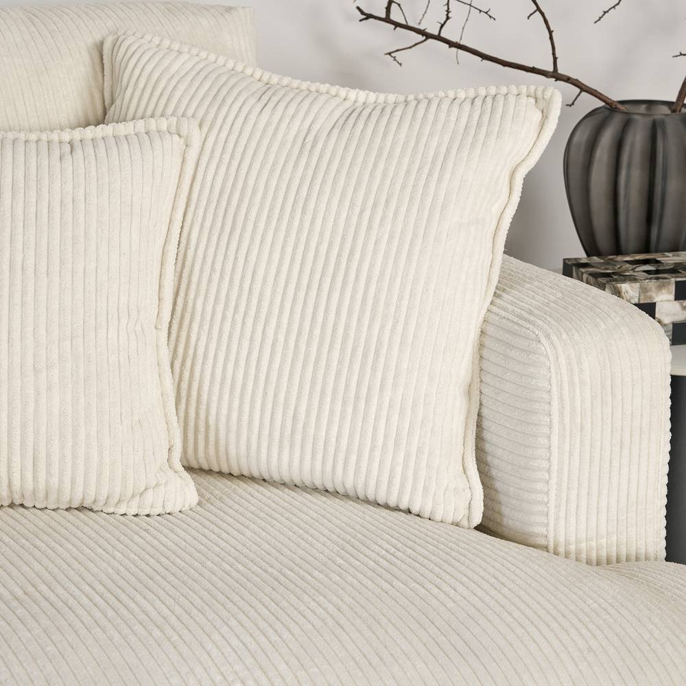 Ecksofa Crocetta in Offwhite aus Cord