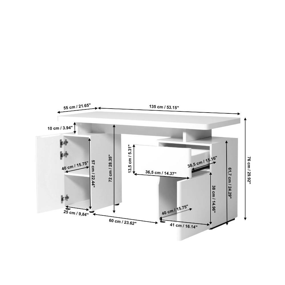 Büroschreibtisch Satos in modernem Design mit einer Schublade