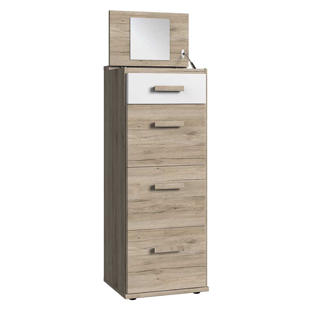 Schminkkommode Nokadura mit vier Schubladen 121 cm hoch
