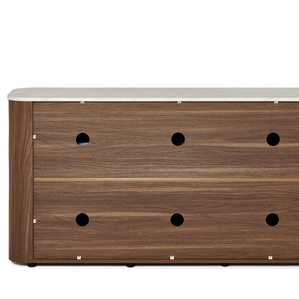 Sideboard Desert in Walnussfarben mit Drehtüren