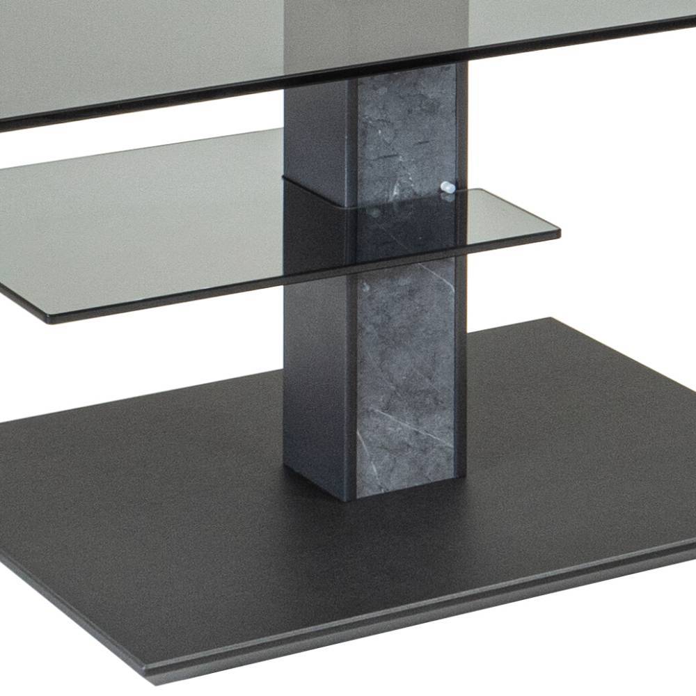 Wohnzimmertisch Annina in Grau mit Parsolglas Platte