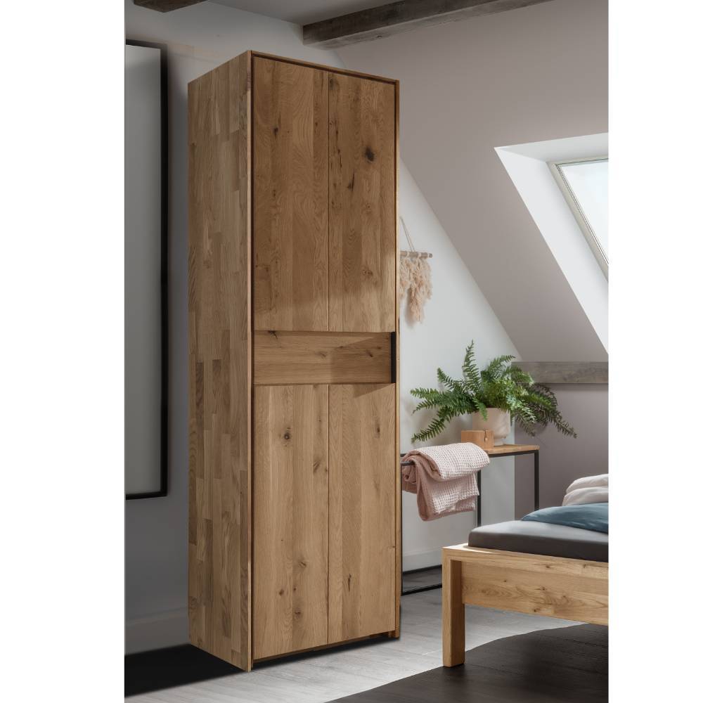 Kleiderschrank Massivholz schmal Snoba geölt mit Drehtür