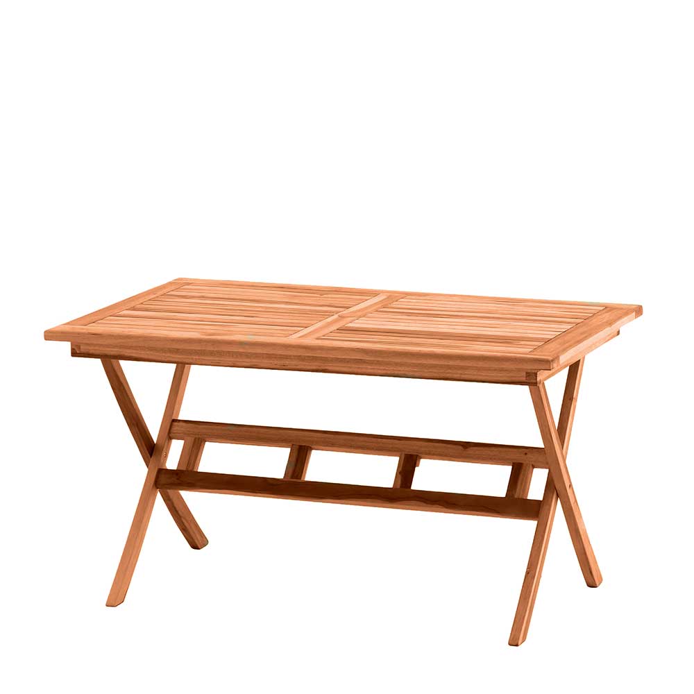 Terrassen Massivholztisch Spadarius aus Teak naturbelassen klappbar