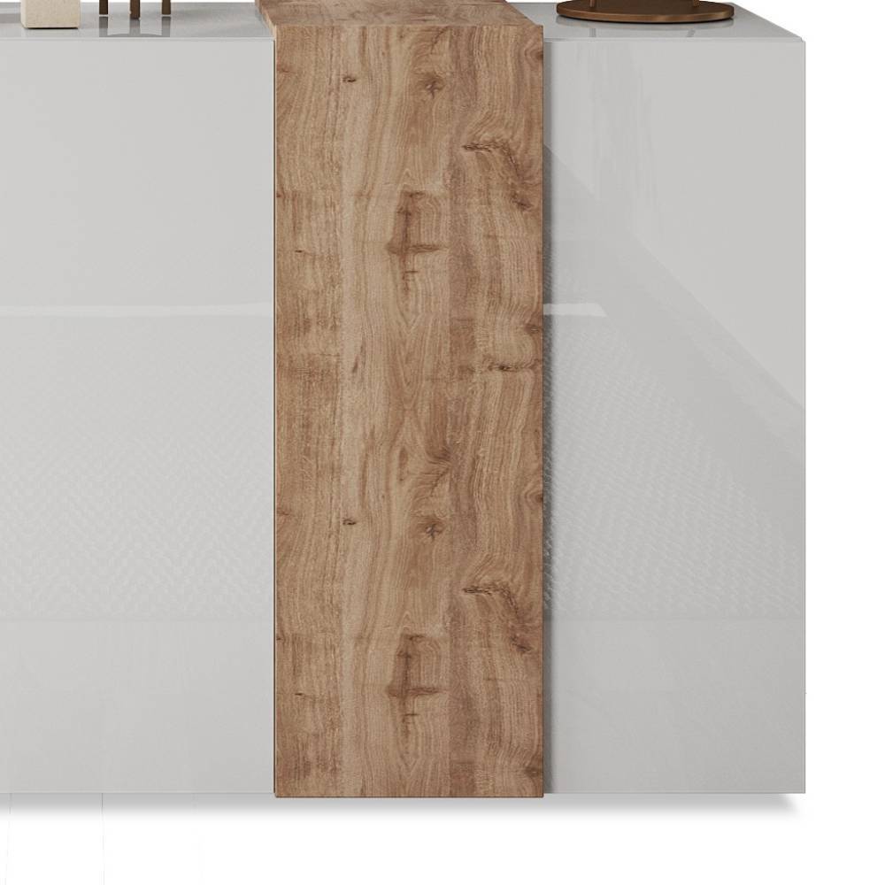 Sideboard Eight in Wildeichefarben und Weiß Hochglanz