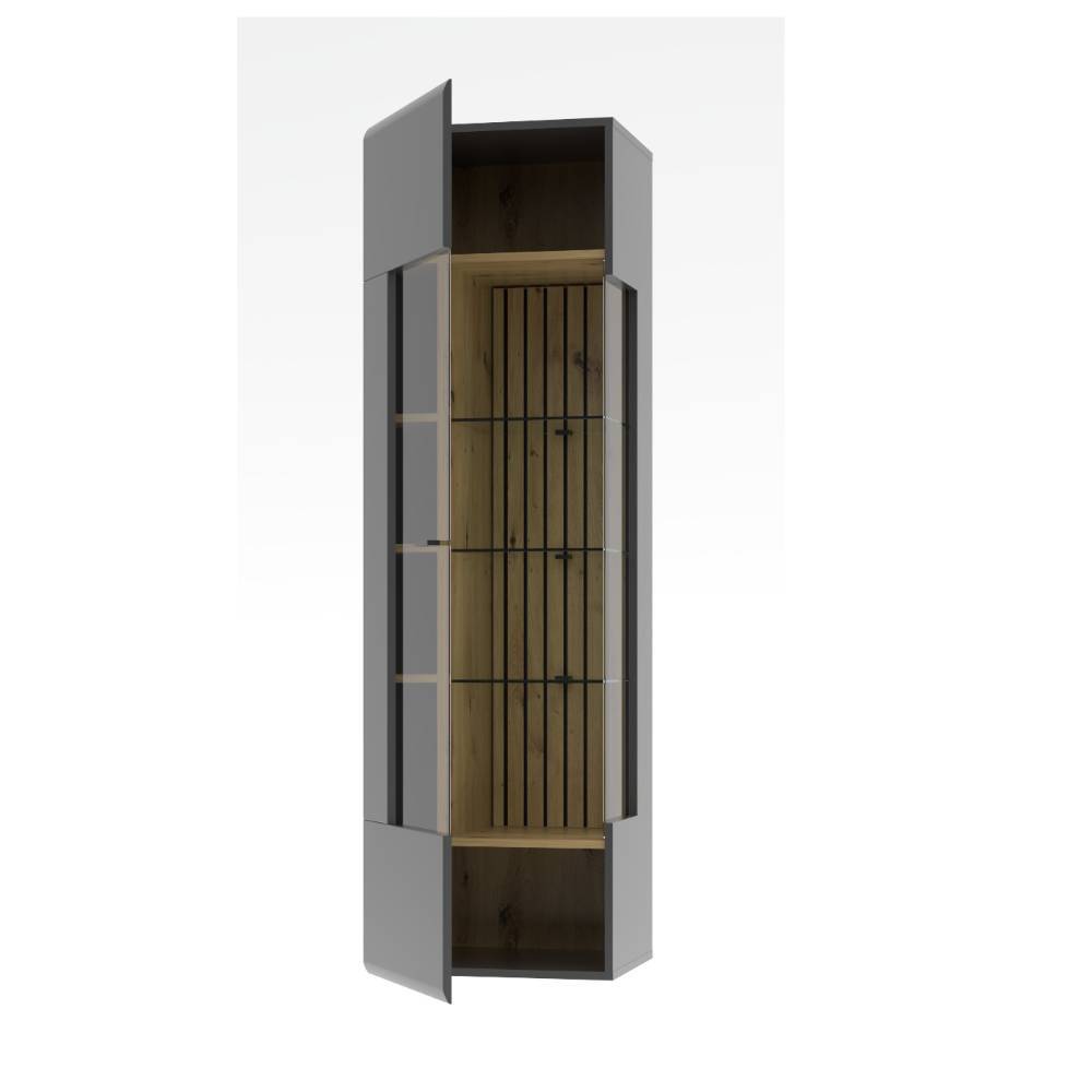 Wandvitrine Yarisis mit Glastür 167 cm hoch