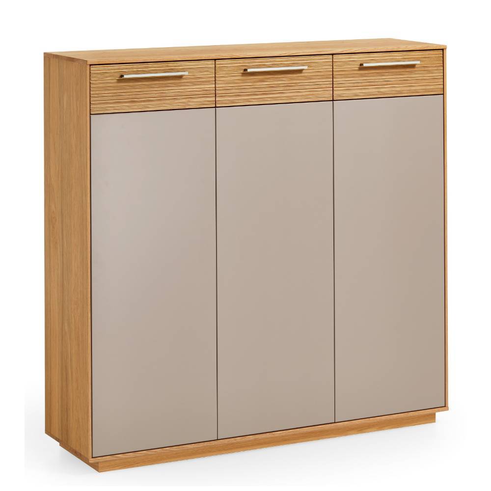 Garderobenschuhschrank Frasyn in Taupe und Eiche Bianco