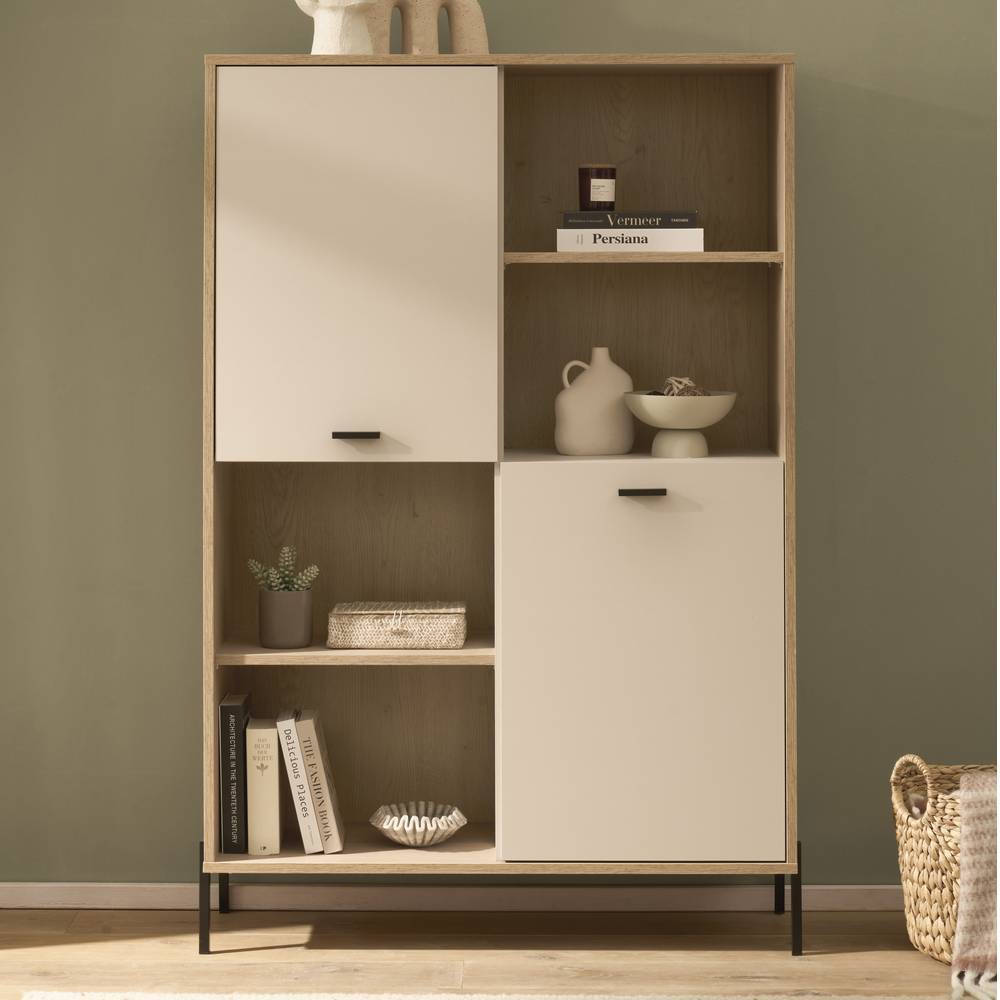 Wohnzimmerschrank Zimena in Eichefarben mit Drehtüren