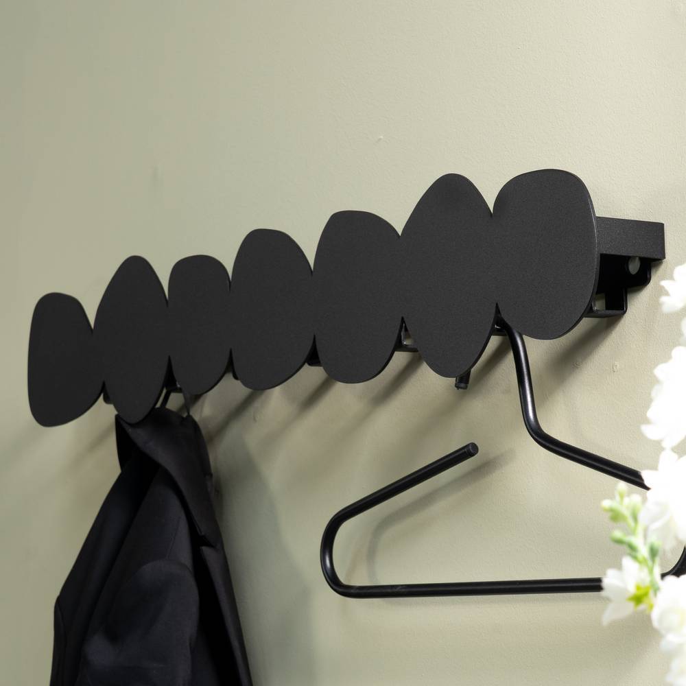 Wandgarderobe Jastrid in modernem Design schwarz pulverbeschichtet