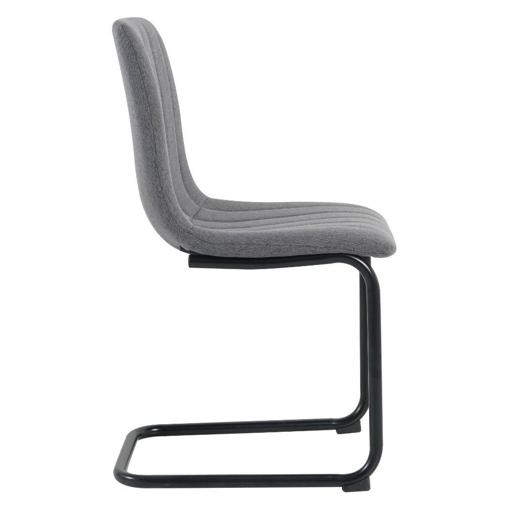 Freischwinger Stuhl Root in Grau aus meliertem Webstoff (2er Set)