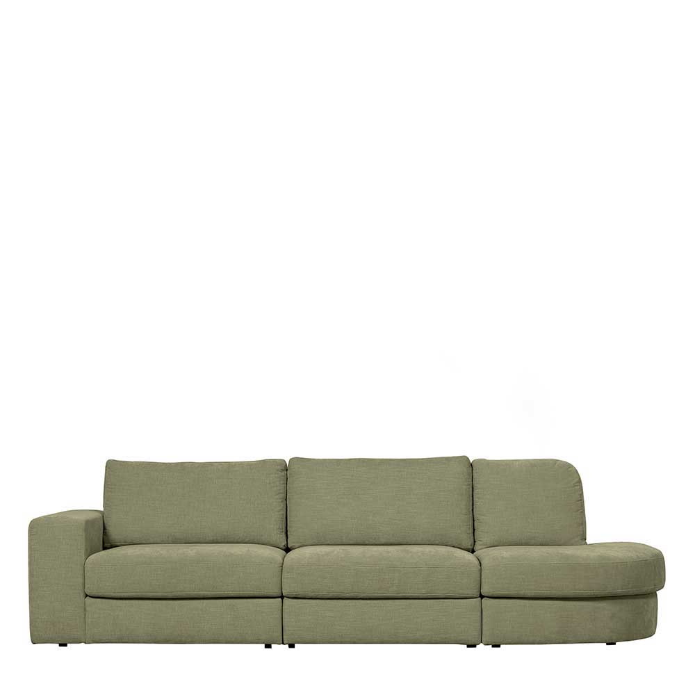 Modulcouch in Graugrün Karyon aus Webstoff in modernem Design