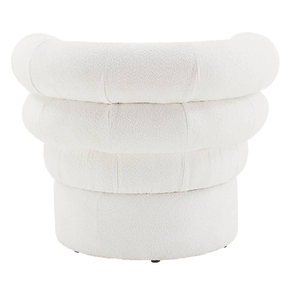 Skandi Design Sessel Flacona in Weiß aus Boucle Stoff