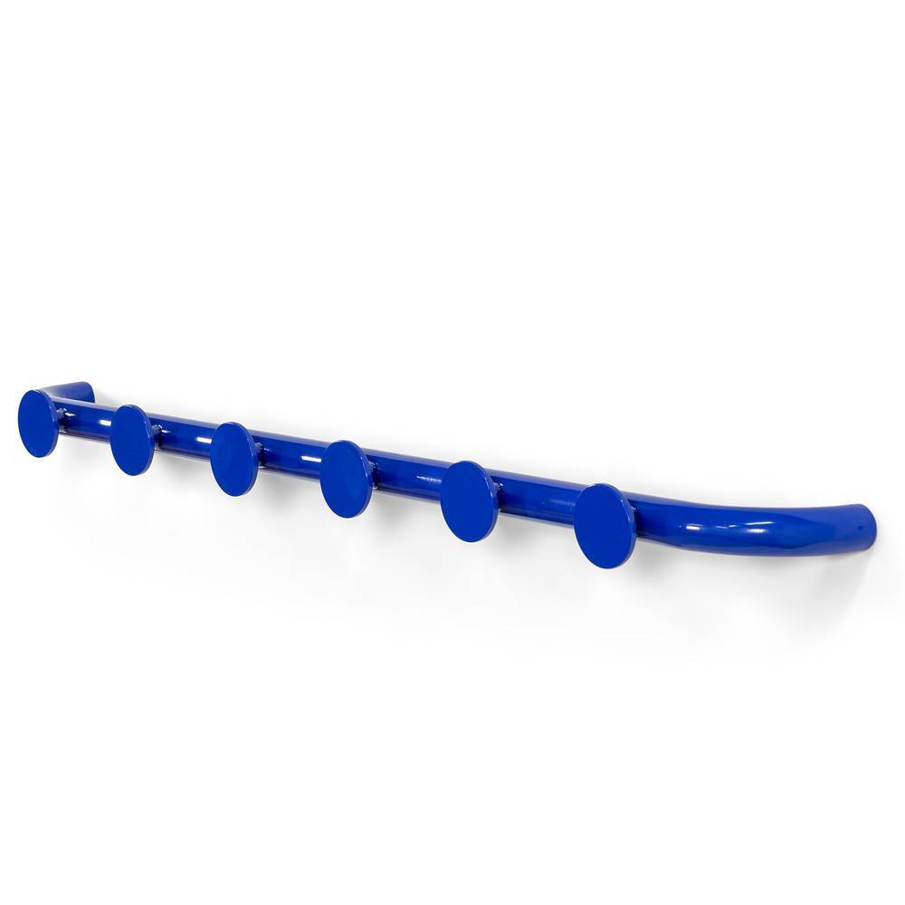 Retrostil Garderobenleiste Cokorino in Blau mit 6 Kleiderhaken