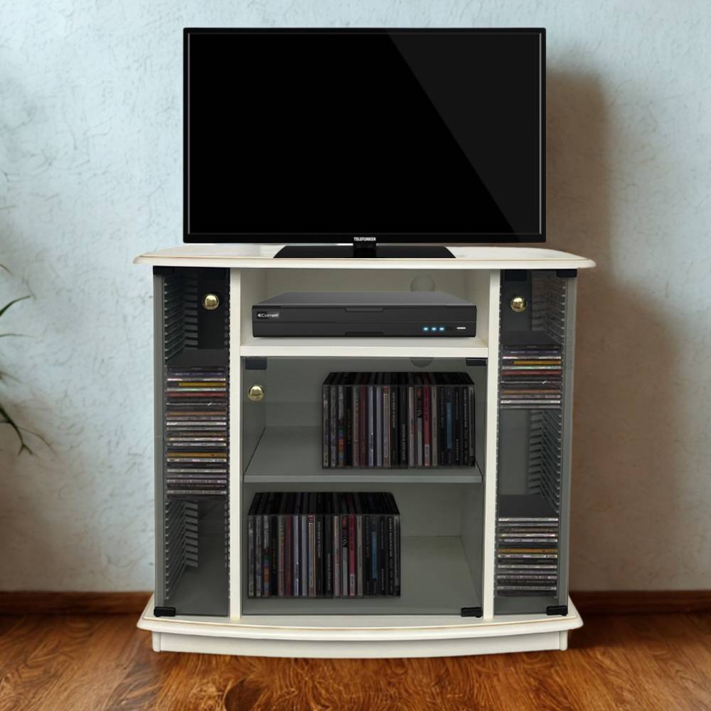 Fernsehschrank Glacita mit CD Aufbewahrung und Glastüren