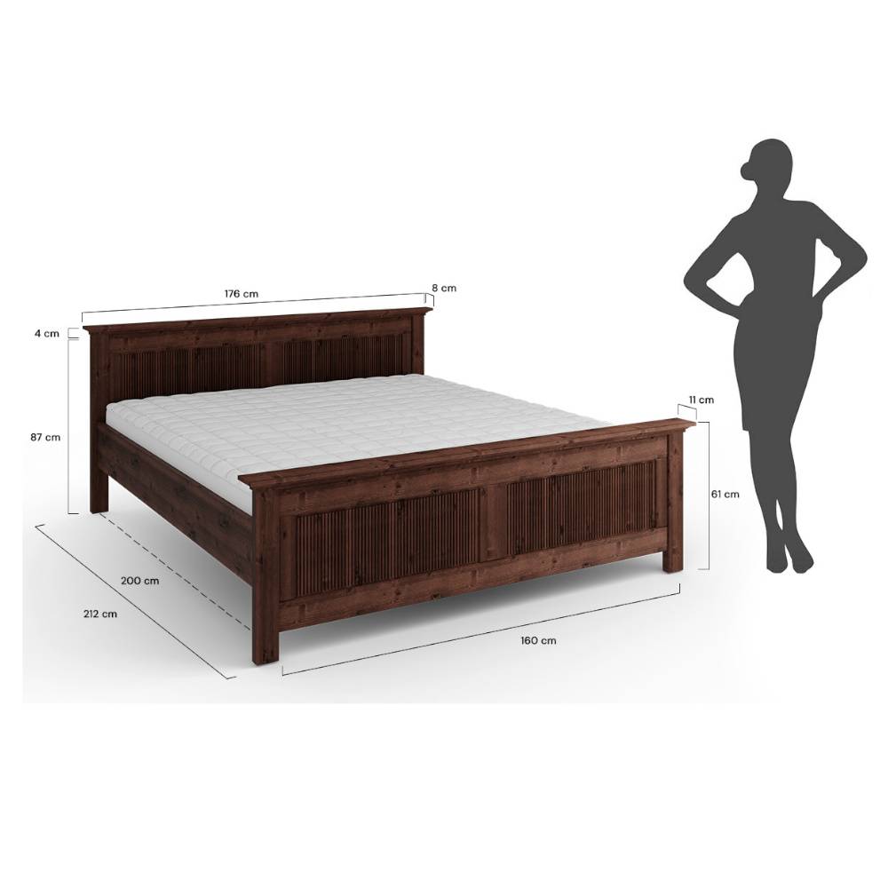 Doppelbett Phelix aus Kiefer Massivholz im Landhausstil