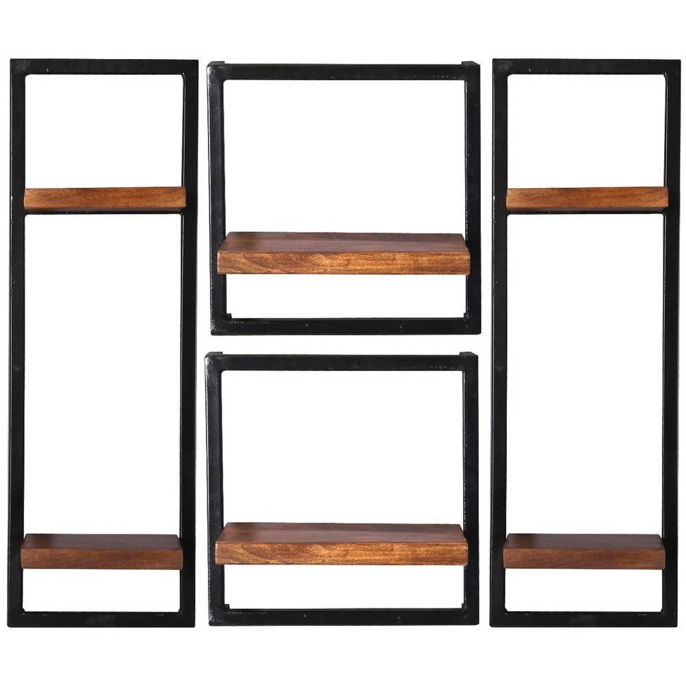 Wandregal Set Veteno im Industry und Loft Stil 25 cm tief (vierteilig)