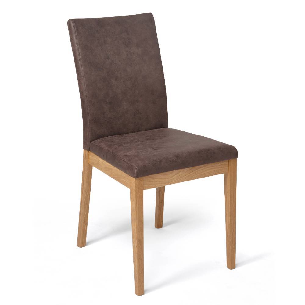 Esszimmerstuhl Pietras aus Microfaser mit Gestell aus Massivholz (2er Set)