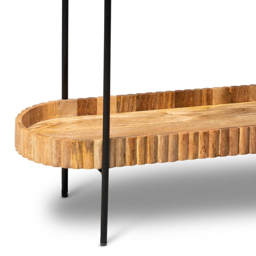 Konsolentisch Milly in ovaler Form mit Glasplatte