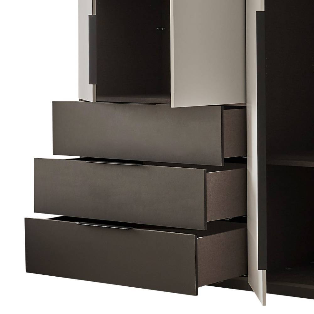 Schlafzimmerkleiderschrank Arionn mit Drehtüren in Lichtgrau