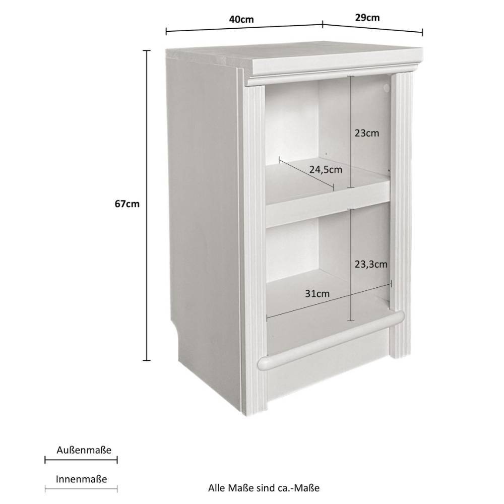 Standregal Landhaus Naguera in Dunkelbraun 67 cm hoch