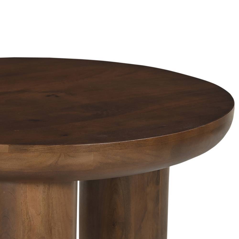 Vollholztisch Iloca in runder Form aus Mangobaum Massivholz