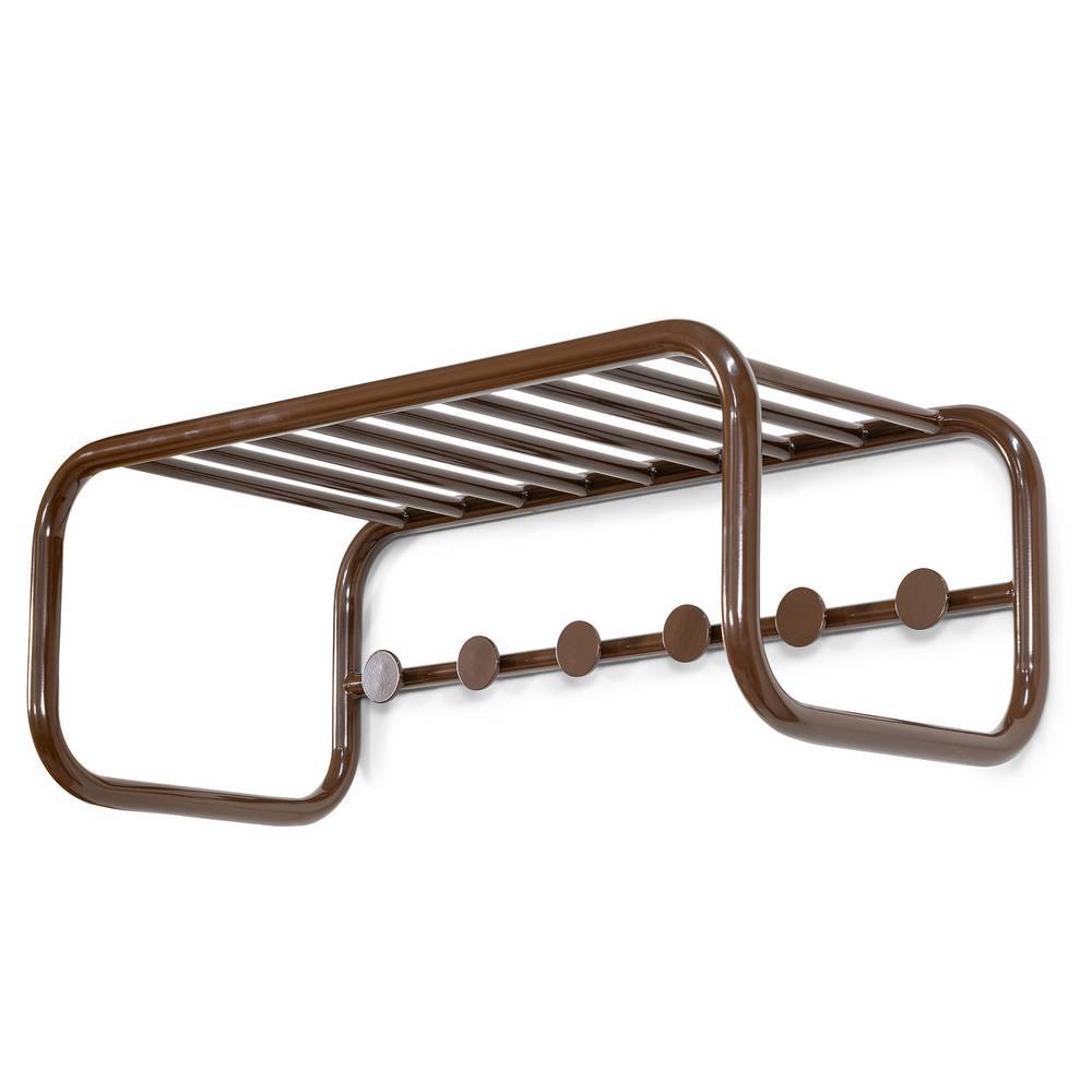 Metall Wandgarderobe Pulany in Braun im Retrostil