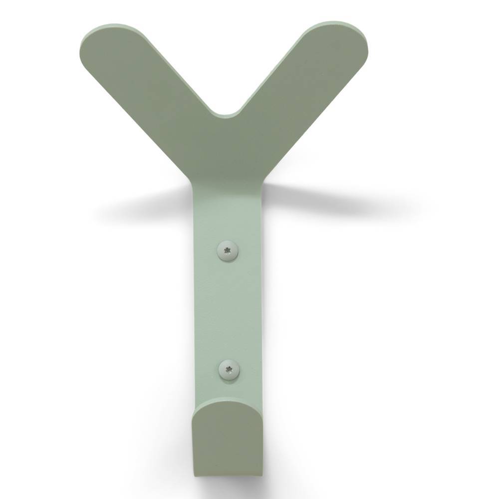 Metall Wandgarderobe Hisa in Graugrün pulverbeschichtet