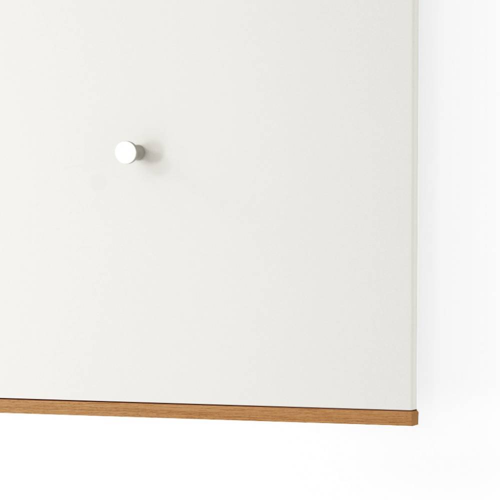 Hängegarderobe Bedina in Eiche Bianco und Weiß
