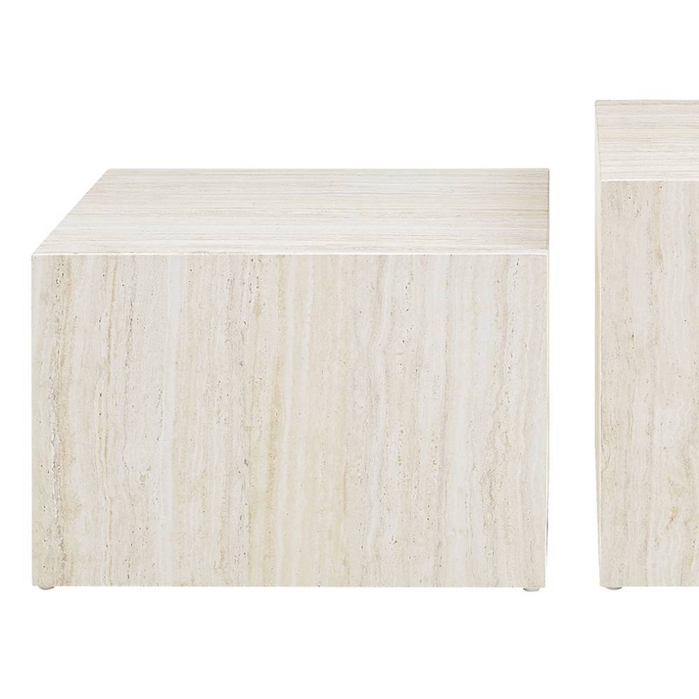 Beistelltische Sofa Endriko in Beige - Marmor Optik (zweiteilig)